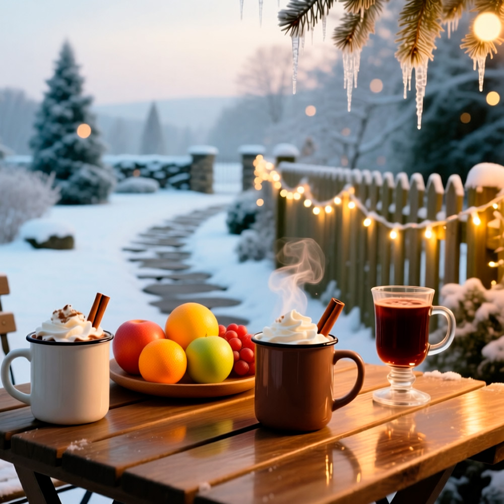 Встреча нового года в саду